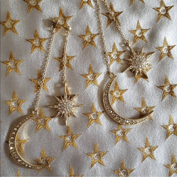 LAST!🌌Celestial Moon & Stars Statement Earrings - Picture 4 of 7